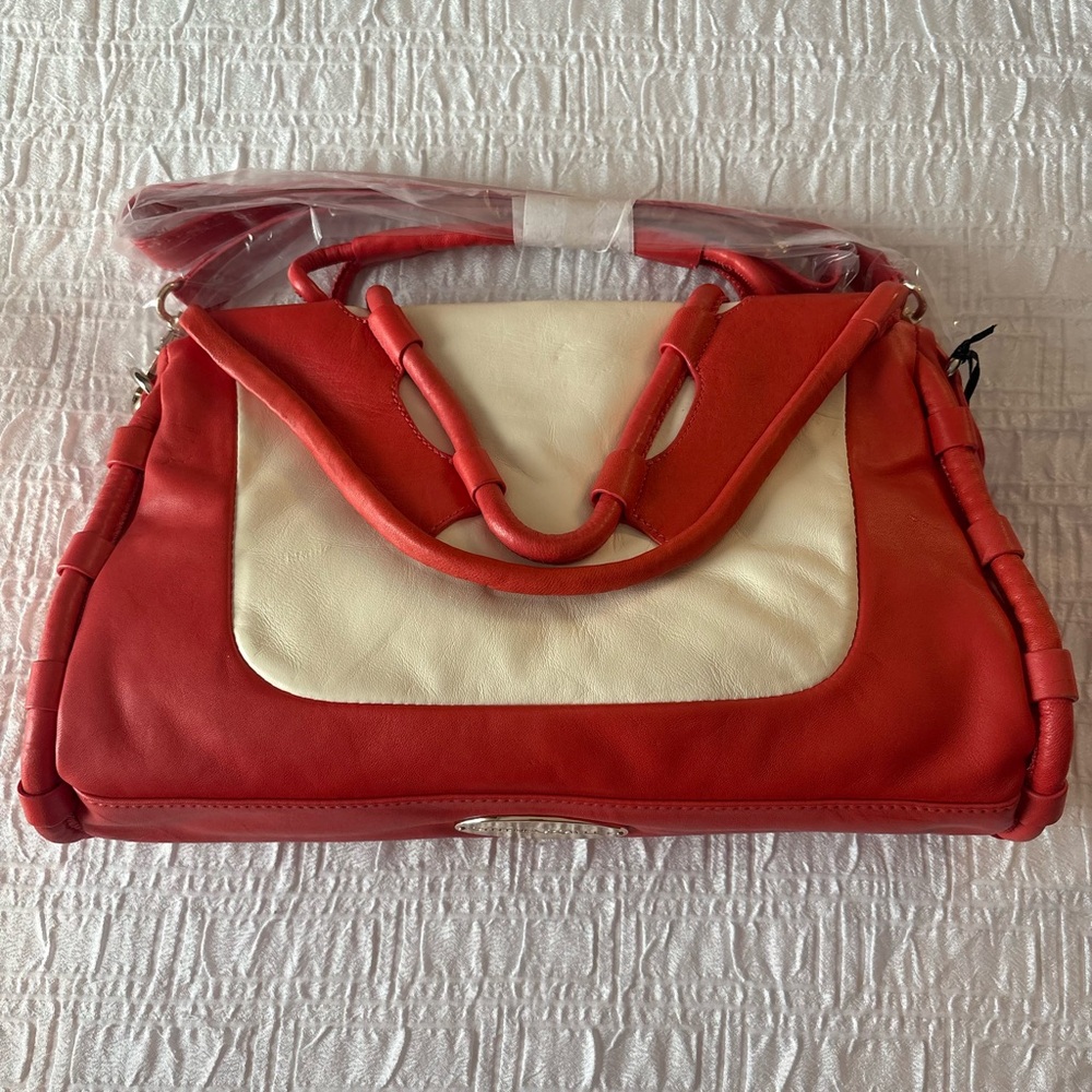 Cynthia Rowley Salmon and Off White Satchel